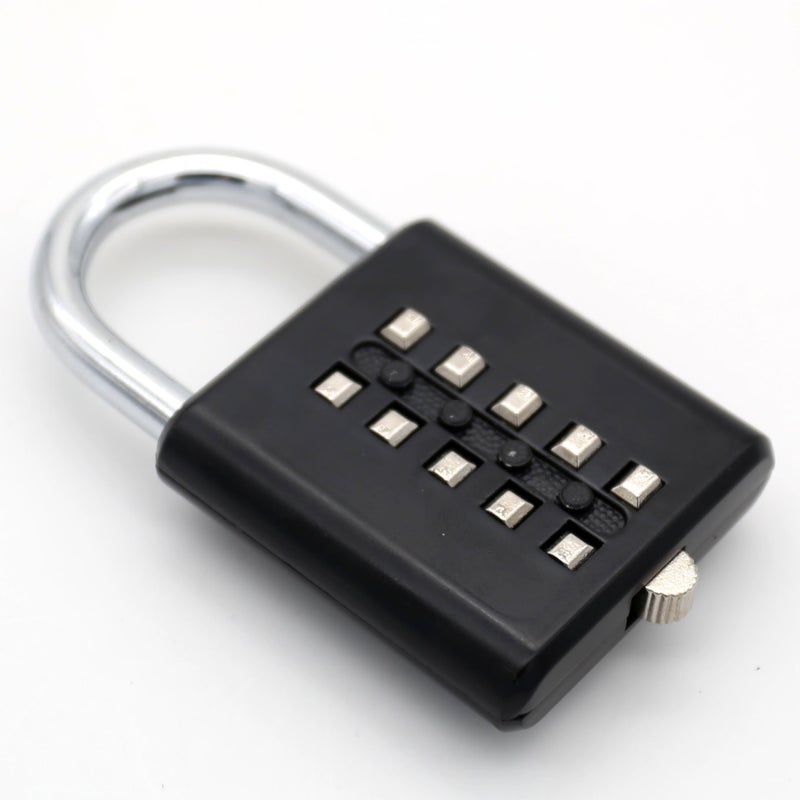 TEMEILI MIONI 10 Digit Push Button Combination Padlock, 5 Digit Locking Mechanism, Black - Image 2